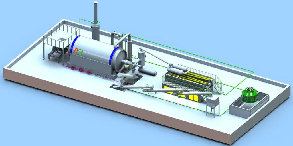 Semi Continuous Pyrolysis Plant for Waste Tyre Disposal
