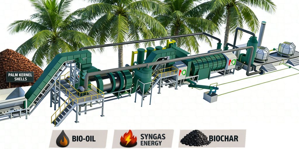 Palm Kernel Shell Pyrolysis to Biochar