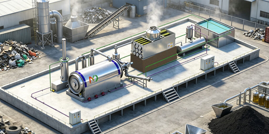 Waste Tyre and Plastic Pyrolysis Plant