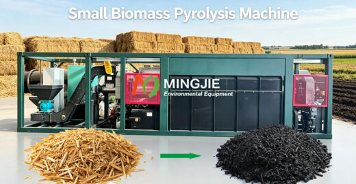 MJT-100 Small Biomass Pyrolysis Machine Converts Straw to Biochar