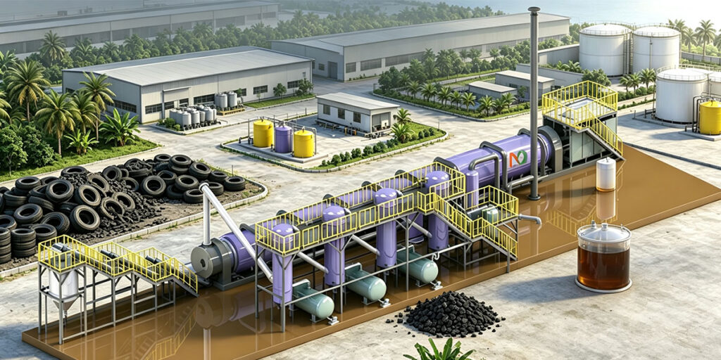 Waste Tire Pyrolysis System for Fuel Oil Production