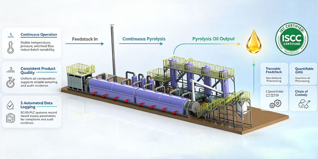 Continuous Pyrolysis for ISCC Certification of Pyrolysis Oil