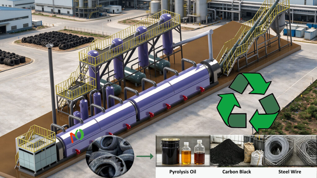 Waste Tire Pyrolysis Recycling Plant