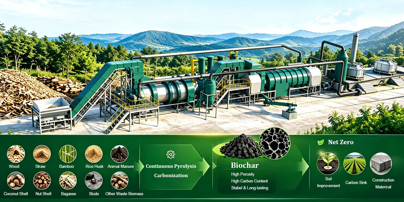 Large Scale Biochar Production Plant