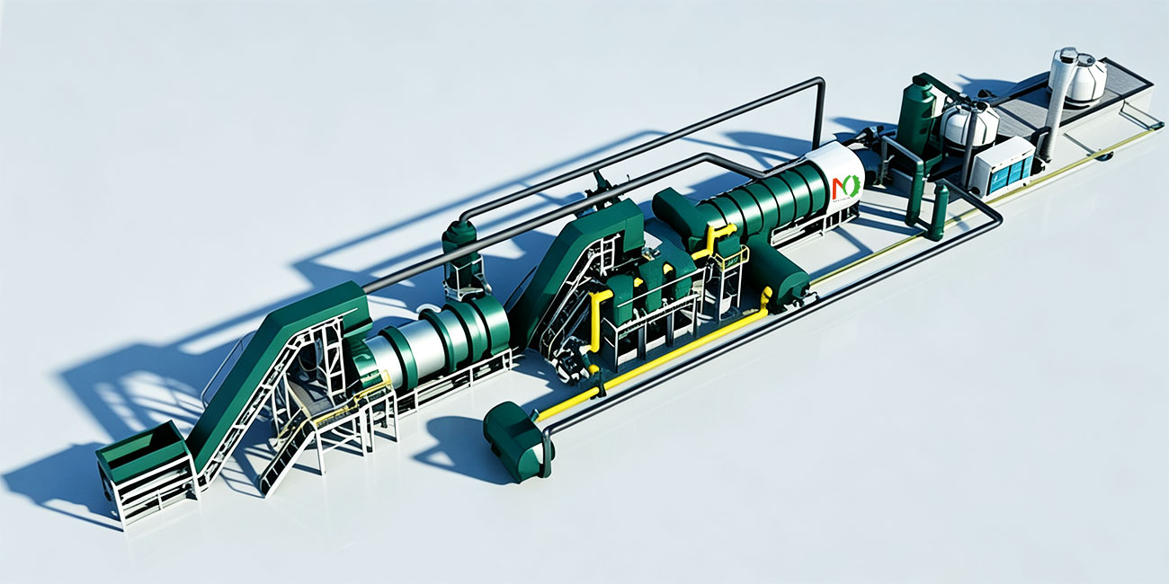 Biomass Pyrolysis Carbonization Plant with Drying