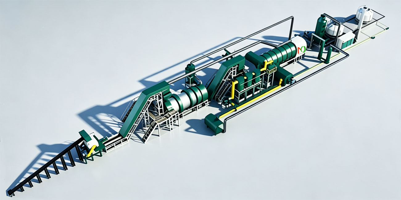 Biomass Pyrolysis Carbonization Plant with Shredder and Dryer
