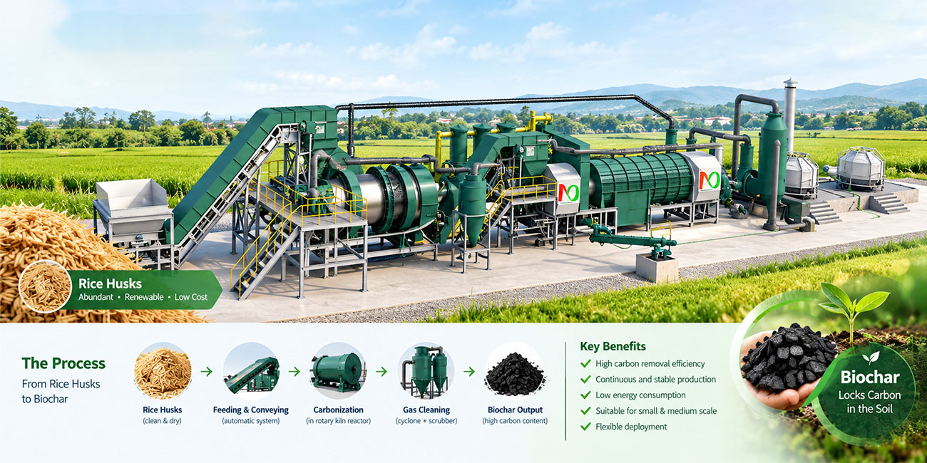 Rice Husk Biochar Production Plant