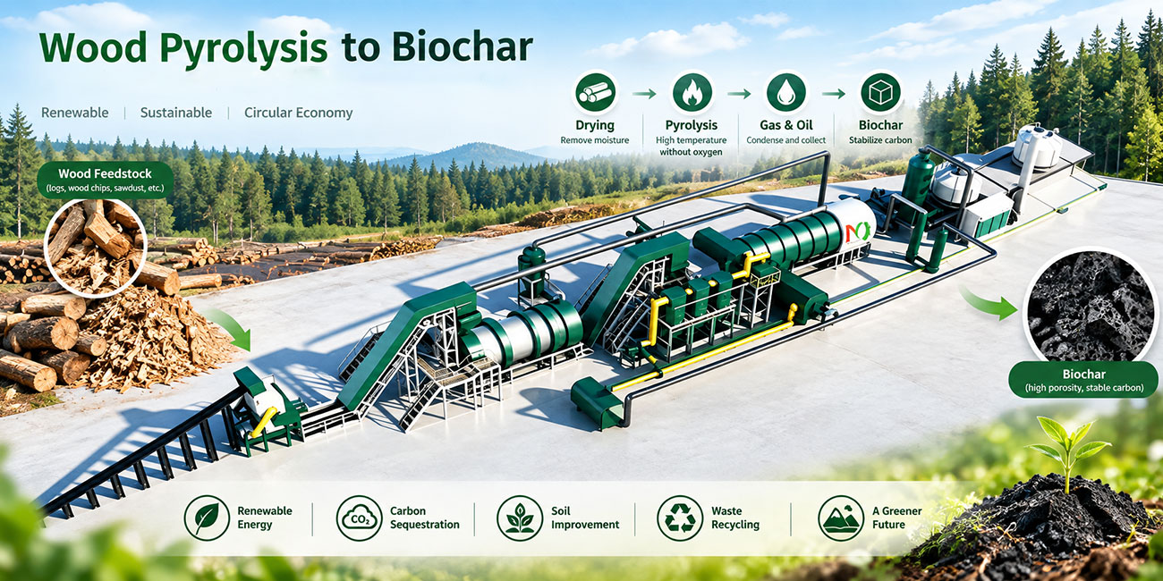 Wood Pyrolysis to Biochar